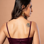 Purple Spaghetti Blouse in Cotton Silk - Anvi Couture