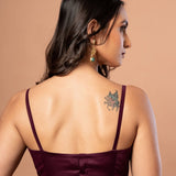Purple Spaghetti Blouse in Cotton Silk - Anvi Couture