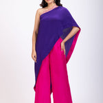 Purple and Pink One Shoulder Cord Set Full