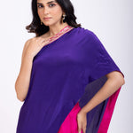 Purple and Pink One Shoulder Cord Set close up