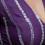 Purple lehenga set with Full Sleeve Embroidered Choli - Anvi Couture