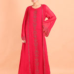 Rani Pink Gown With Embroidered Jacket - Anvi Couture