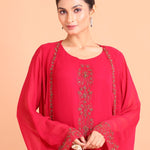 Rani Pink Gown With Embroidered Jacket - Anvi Couture