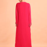 Rani Pink Gown With Embroidered Jacket - Anvi Couture