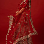 Bridal Red Velvet Lehenga with Zardozi Detailing for Special Occasions