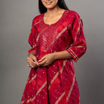 Red Anarkali Suit Set with Dupatta - Anvi Couture