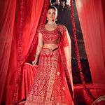 Red Bridal Lehenga Set front