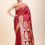 Red Bridal Wedding Banarasi Saree - Anvi Couture