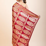 Red Bridal Wedding Banarasi Saree - Anvi Couture