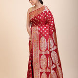 Red Bridal Wedding Banarasi Saree - Anvi Couture