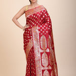 Red Bridal Wedding Banarasi Saree - Anvi Couture