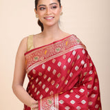 Red Bridal Wedding Banarasi Saree - Anvi Couture