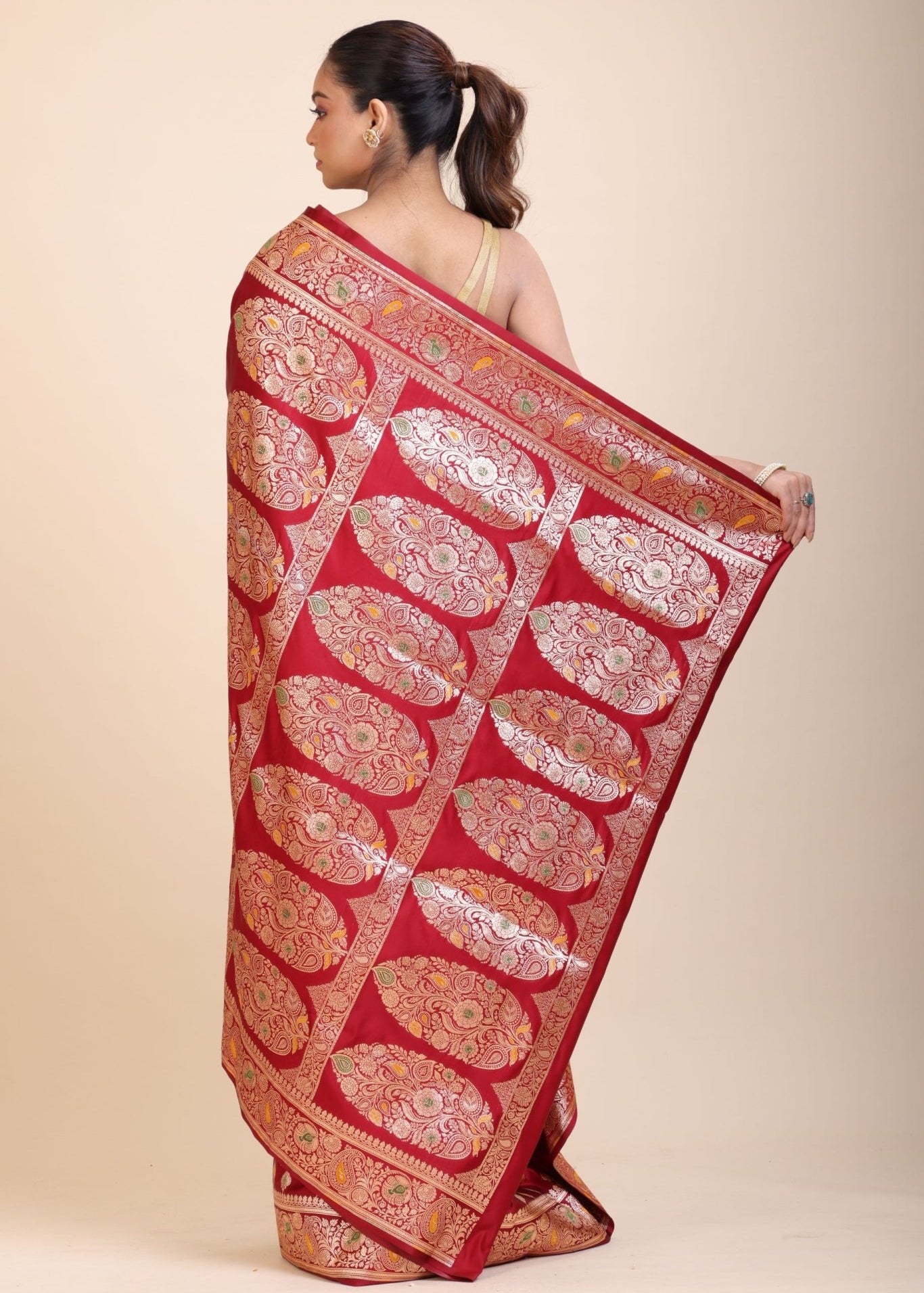 Red Bridal Wedding Banarasi Saree - Anvi Couture