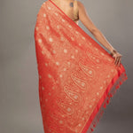 Red Brocade Katan Banarasi Saree - Anvi Couture
