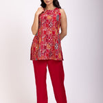 Red Embroidered Cord Set - Anvi Couture