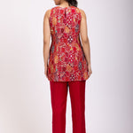 Red Embroidered Cord Set - Anvi Couture