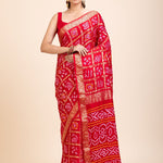Red Gharchola Silk Saree - Anvi Couture