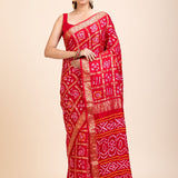 Red Gharchola Silk Saree - Anvi Couture