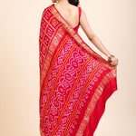 Red Gharchola Silk Saree - Anvi Couture