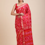 Red Gharchola Silk Saree Full
