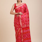 Red Gharchola Silk Saree Full
