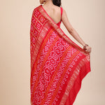 Red Gharchola Silk Saree Back
