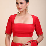 Red Hand Embroidered Designer Blouse  Full
