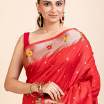 Red Paithani Silk Saree - Anvi Couture