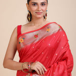 Red Paithani Silk Saree Close Up

