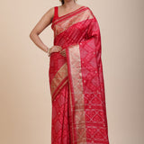 Red Patola Saree With Golden Border full