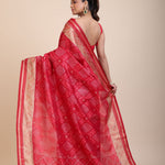 Red Patola Saree With Golden Border back
