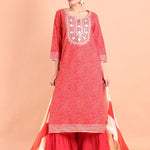 Red Sharara Suit Set - Anvi Couture