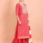 Red Sharara Suit Set - Anvi Couture