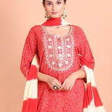 Red Sharara Suit Set - Anvi Couture