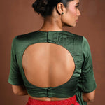 Red and Green Lehenga with Matching Green Choli and Dupatta - Anvi Couture