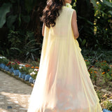 Rose Bloom Ivory Floral Lehenga Jacket Set - Anvi Couture