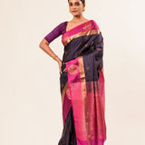 Royal Blue Kanjivaram Silk Saree with Floral Butas
