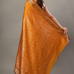 Rust Orange Silk Saree With Thread Woven Border and Pallu - Anvi Couture