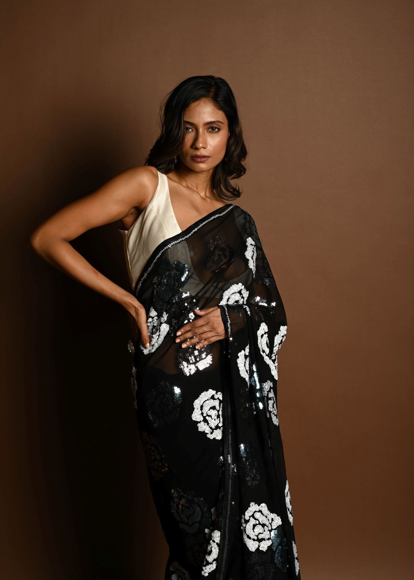 Black Chiffon Saree