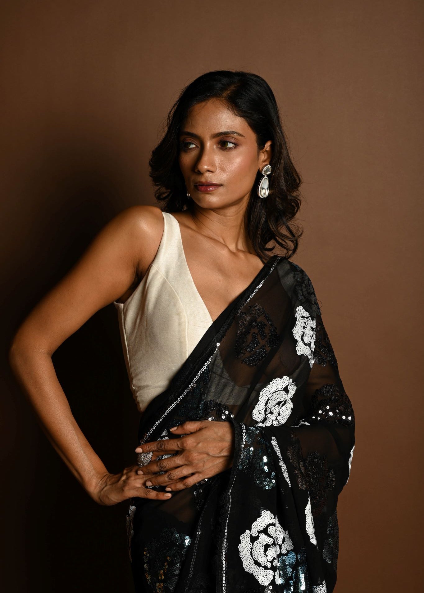 Black Chiffon Saree