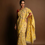 Yellow Soft Dhakai Jamdani Saree - Anvi Couture