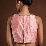 Pink Hand Embroidery Party Wear Blouse with Pearl and Cut dana Embellishment - Anvi Couture
