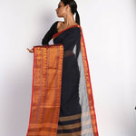 Dark Blue & Red Mangalagiri Saree