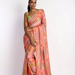 Multicolor Printed Satin Silk Saree - Anvi Couture