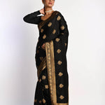 Black Satin Silk zari Benarasi 