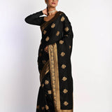 Black Satin Silk zari Benarasi 