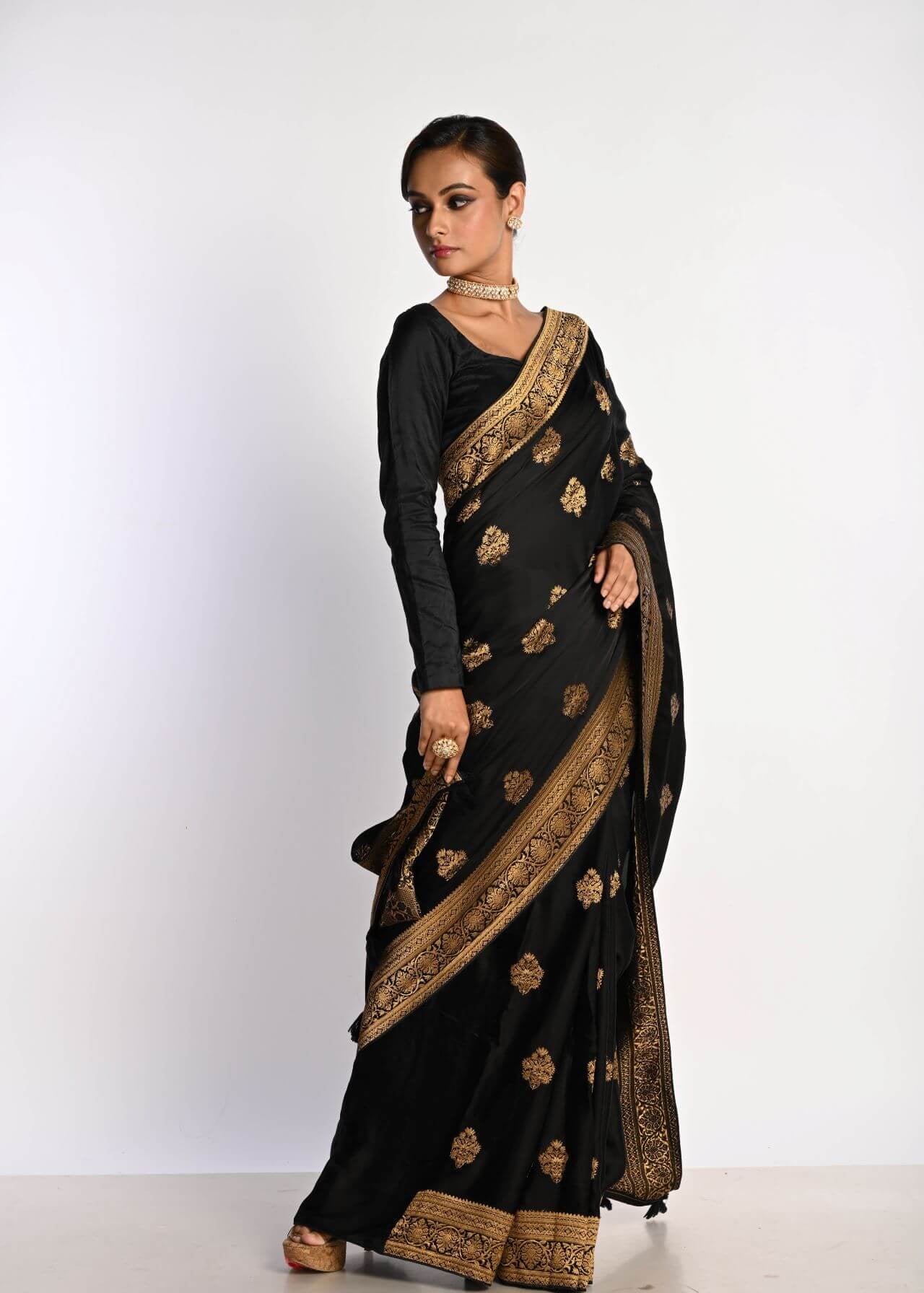 Black Zari Banarasi Silk Saree