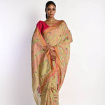 Pista Green Tant Jamdani Saree with All Over Floral Motifs - Image 2