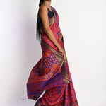 Pink Patola Silk Saree with Contrasting Purple Border - Anvi Couture