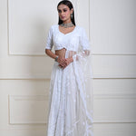 Timeless Ivory White Bridal Lehenga | Pearl Hand Embroidery